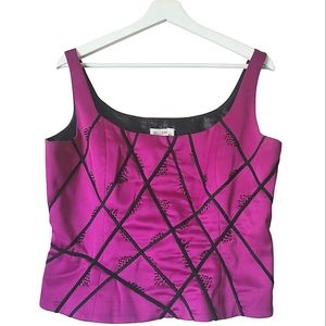 Bellesa Sequins Dress Tank in Magenta and Black Size 12